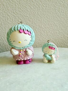 Vintage Hello Kitty Sanrio pair of Christmas ornaments - Cute Collectible